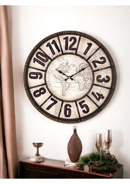 Şık Eskitme Duvar Saati 50 Cm, Ev Dekorasyonu Için Mükemmel Seçenek