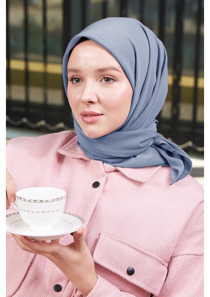Medine Ipeği Eşarp Açık Indigo