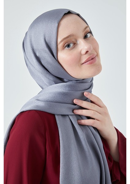 Fivescarf Crystal Janjan Abiye Şal Koyu Gri modelleri