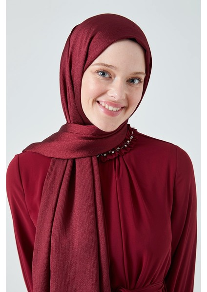 Fivescarf Crystal Janjan Abiye Şal Bordo