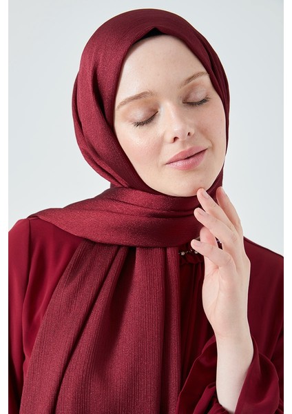 Fivescarf Crystal Janjan Abiye Şal Bordo modelleri