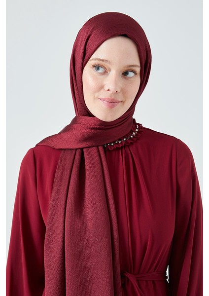 Fivescarf Crystal Janjan Abiye Şal Bordo fırsatları