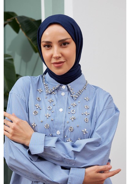 Bambu Kraş Şal Açık Lacivert fırsatları