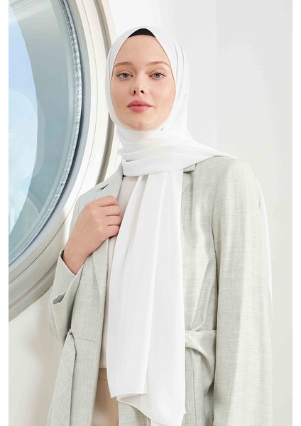 Medine Ipeği Şal Kırık Beyaz