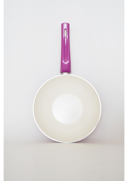 24 cm Fuşya Wok Tava