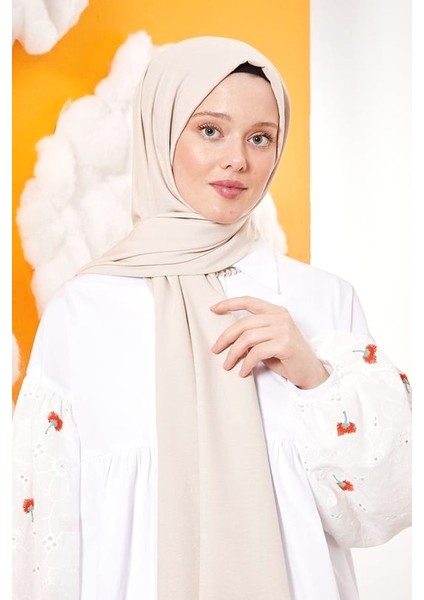 Fivescarf Pamuk Kraş Caz Şal Kemik Rengi