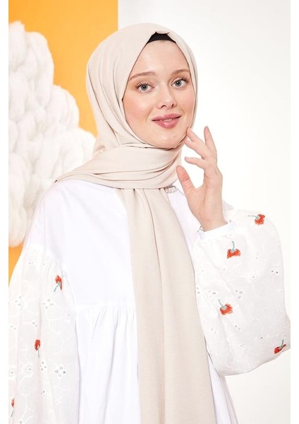 Fivescarf Pamuk Kraş Caz Şal Kemik Rengi