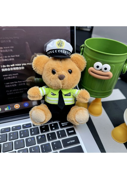 Yeni Polis Ayı Trafik Polisi Ayı Yangın Ayı Oyuncak Ayı Su Yunus Peluş Bebek Bebek Çanta Anahtarlık Çekicilik (Yurt Dışından)