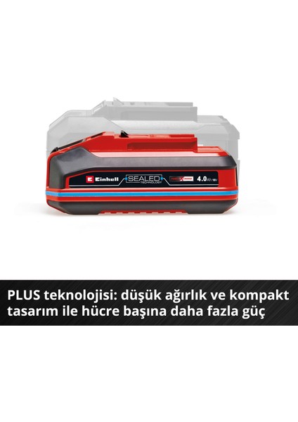 Orijinal Einhell 18 V 4.0 Ah SEALED Power X-Change PLUS (18 V Akü, Su ve Toz Koruması, IP57 Koruma Sınıfı,Tüm PXC cihazları için evrensel kullanım, Şarj cihazı dahil değil) - 4511627