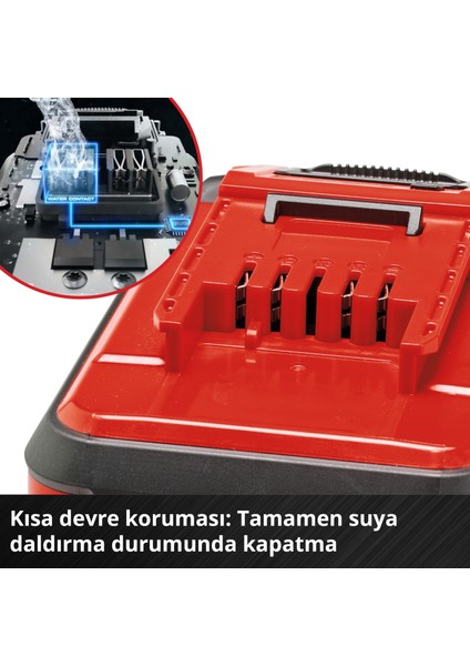 Orijinal Einhell 18 V 4.0 Ah SEALED Power X-Change PLUS (18 V Akü, Su ve Toz Koruması, IP57 Koruma Sınıfı,Tüm PXC cihazları için evrensel kullanım, Şarj cihazı dahil değil) - 4511627