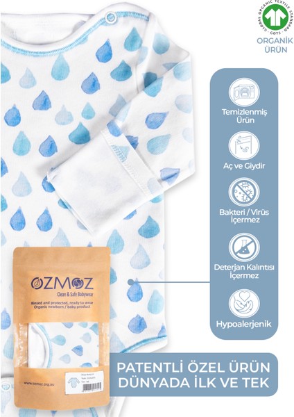 Clean&safe Organik Steril Temizlenmiş Erkek Bebek Body