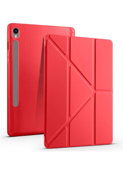Galaxy Tab S9 Fe 10.9 inç SM-X510 Kılıf Zore Tri Folding Kalem Bölmeli Standlı Kılıf Uyandırma Özellikli