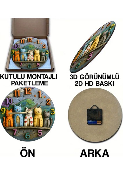 Sessiz Yuvarlak Ahşap Duvar Saati, 3D Görünüm, Çocuk Odası Dekoru, Kuvars Hareketli indirimleri