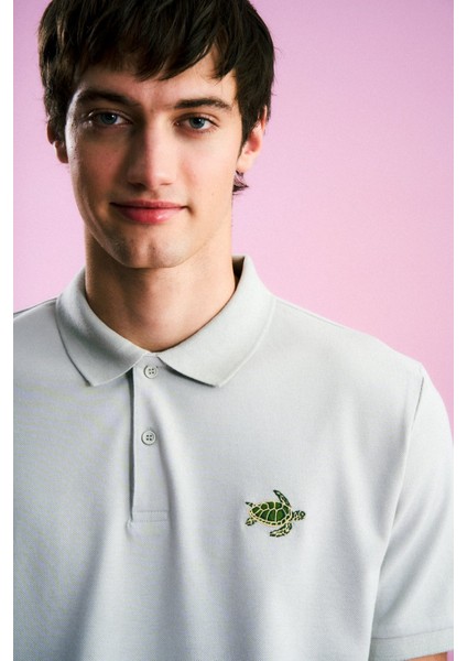 Caretta Polo Yaka T-Shirt - Gri