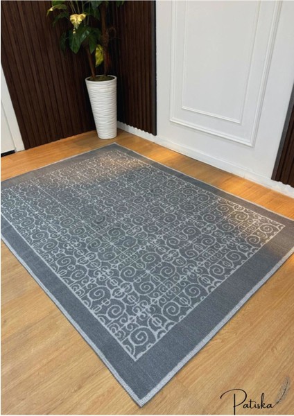 Patiska Yıkanabilir Kaymaz Dekoratif Spiral Desen Pamuk Bukle Kilim