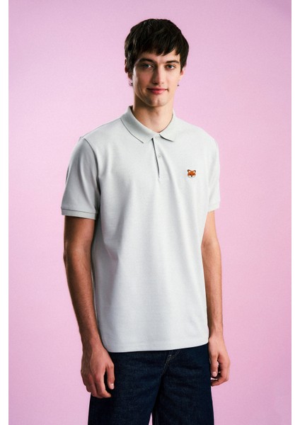 Kızıl Tilki Polo Yaka T-Shirt - Gri