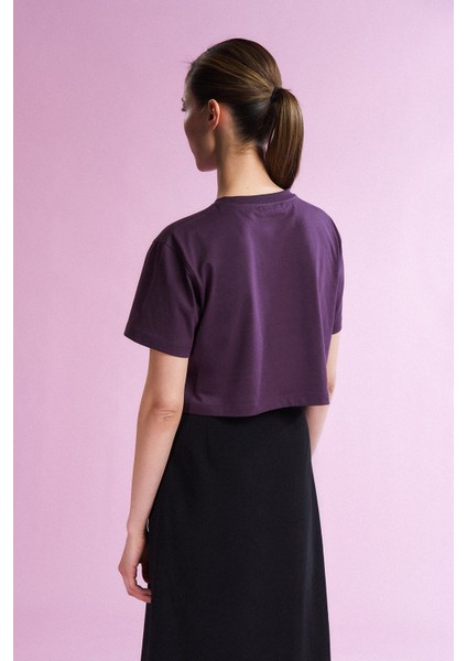 Kallima Parelekta Lightweight Crop T-Shirt - Mürdüm