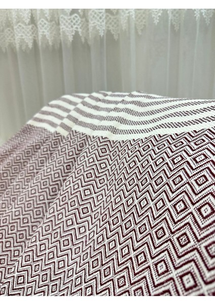 Lüks Sedir Elmas Desen Koltuk Örtüsü Bordo 180 x 220 Bordo