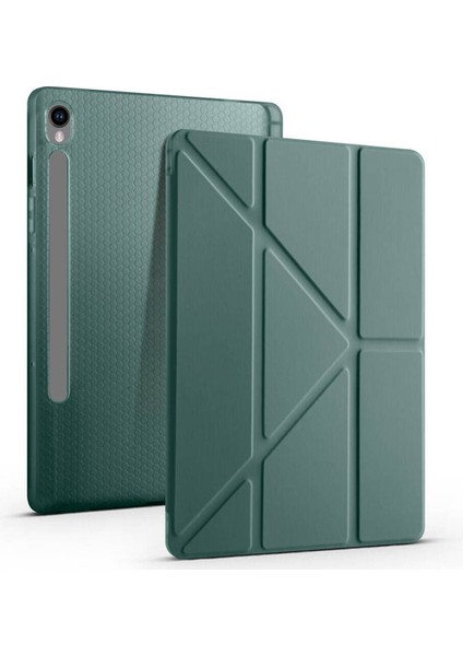 Galaxy Tab S9 Fe 10.9 inç SM-X510 Kılıf Zore Tri Folding Kalem Bölmeli Standlı Kılıf Uyandırma Özellikli
