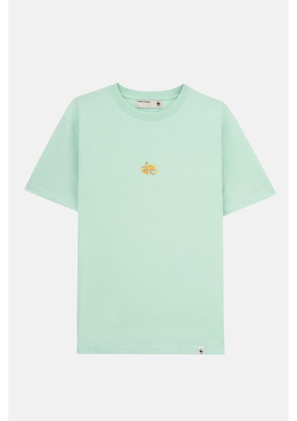 Mavi Halkalı Ahtapot Lightweight T-Shirt - Mint