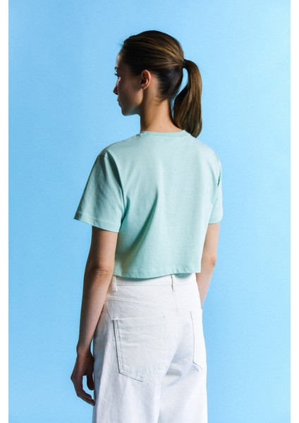 Shrimp Lightweight Crop T-Shirt - Mint