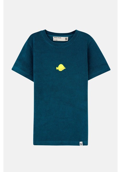 Yellow Tang Terry Çocuk T-Shirt - Petrol Yeşili