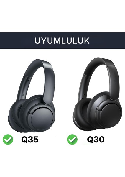 Anker Soundcore Life için Q30 Q30bt ve Q35 ile Uyumlu Suni Deri Kulaklık Pedi Hafızalı Yüksek Kaliteli Materyal Kulaklık Süngeri