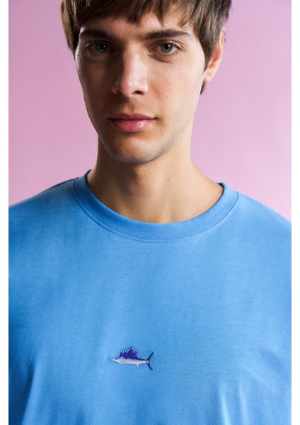 Yelken Balığı Lightweight T-Shirt - Mavi