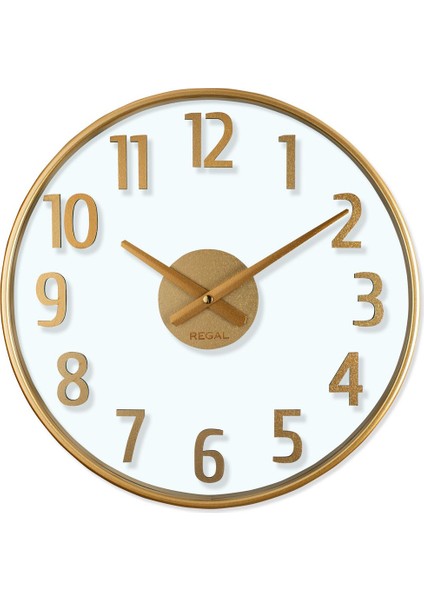 Şık Altın Renkli Modern Duvar Saati 0638 G2 Opal