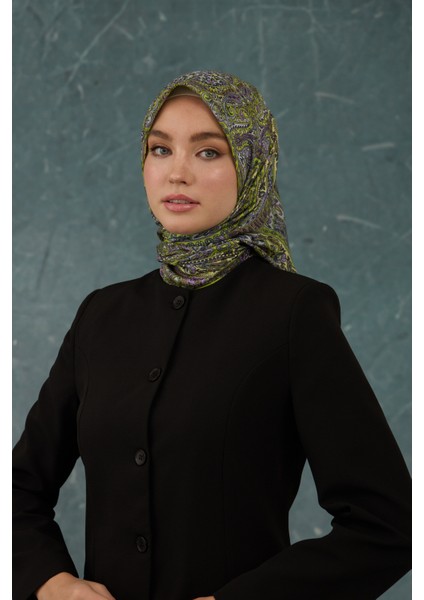 Ipekhan Soft Pamuk Etro Desen Eşarp 1224-13 Oliv