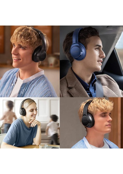 Anker Soundcore Life 2 Için Q20Q20+Q20IQ20BT Modelleriyle Uyumlu Suni Deri Kulaklık Pedi Hafızalı Yüksek Kaliteli Materyal Kulaklık Süngeri (Q20Q20+Q20IQ20BT)