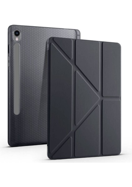 Galaxy Tab S9 Fe 10.9 inç SM-X510 Kılıf Zore Tri Folding Kalem Bölmeli Standlı Kılıf Uyandırma Özellikli