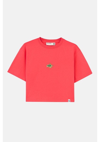 Caretta Lightweight Crop T-Shirt - Nar Çiçeği