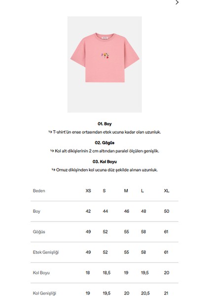 Caretta Lightweight Crop T-Shirt - Nar Çiçeği
