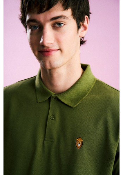 Aslan Polo Yaka T-Shirt - Haki