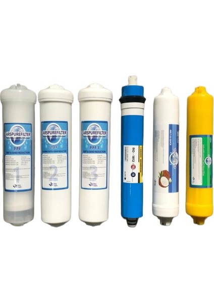 Su Arıtma Kapalı Kasa Cihaz Mineral Filtreli 6lı Filtre Seti
