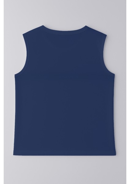 Erkek Gemi Baskılı %100 Pamuk Kolsuz T-Shirt