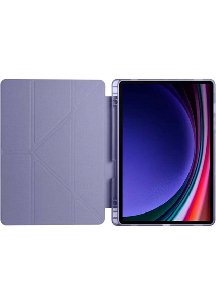 Galaxy Tab S9 Fe 10.9 inç SM-X510 Kılıf Zore Tri Folding Kalem Bölmeli Standlı Kılıf Uyandırma Özellikli modelleri