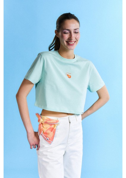 Shrimp Lightweight Crop T-Shirt - Mint