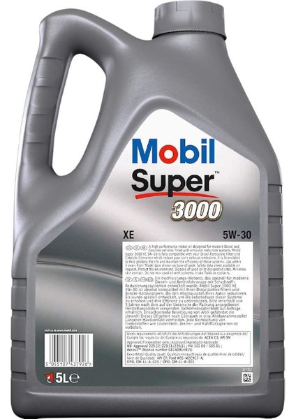 Super 2000 Xe 5W30 Motor Yağı 5 L ÜT:2024