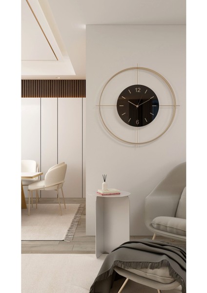 55X55 cm Ledli Siyah Metal Dekoratif Duvar Saati indirimleri