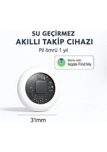 Akılli Takip Cihazi Apple Uyumlu 1 Yil Pil Suresi