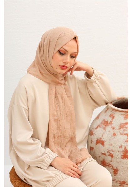 Bambu Kraş Şal - Koyu Bej