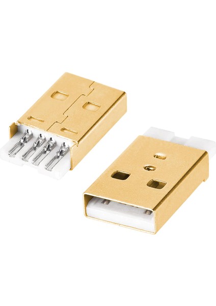 USB Erkek Fiş Konnektör Şase Karkas Type-A Gold 4pin Poke PK-5371