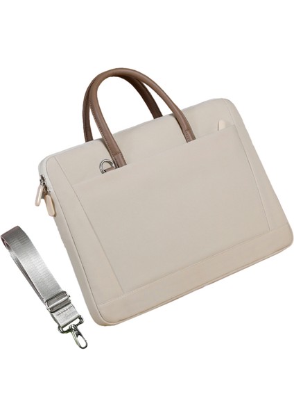 910 16.1 Inç Dizüstü Bilgisayar Çantası Oxford Kumaş Dizüstü Bilgisayar Çantası Kılıfı-Bej (Yurt Dışından)