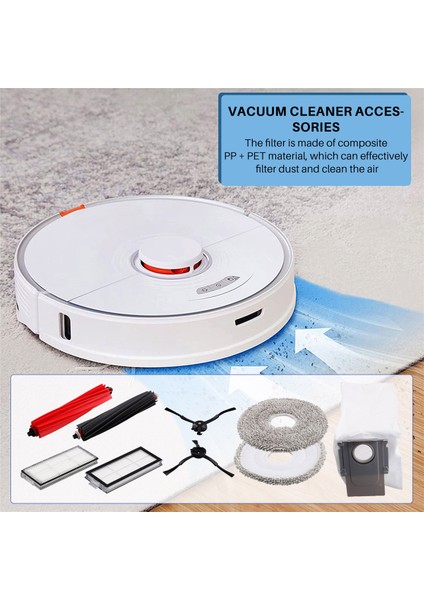 Roborock V20 / P10S Pro Ana Yan Fırça Paspas Bezi Hepa Filtre Toz Torbası Aksesuarları Parçaları (Yurt Dışından)