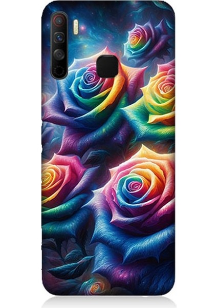 Infinix 5s Lite Uyumlu Gökkuşağı Güllerin Patlaması Desenli Silikon Kılıf