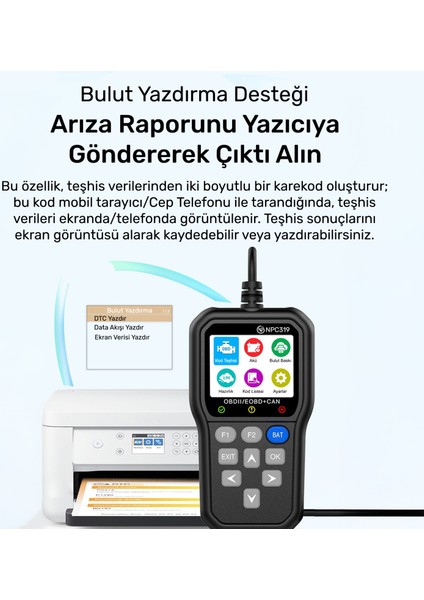 Türkçe Obdıı/eobd+Can Modlu Hata Hafızalı Araç Arıza Tespit/silme Cihazı