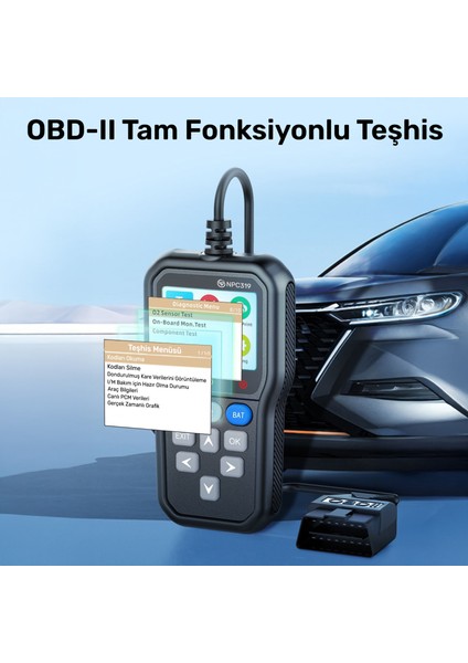 Türkçe Obdıı/eobd+Can Modlu Hata Hafızalı Araç Arıza Tespit/silme Cihazı