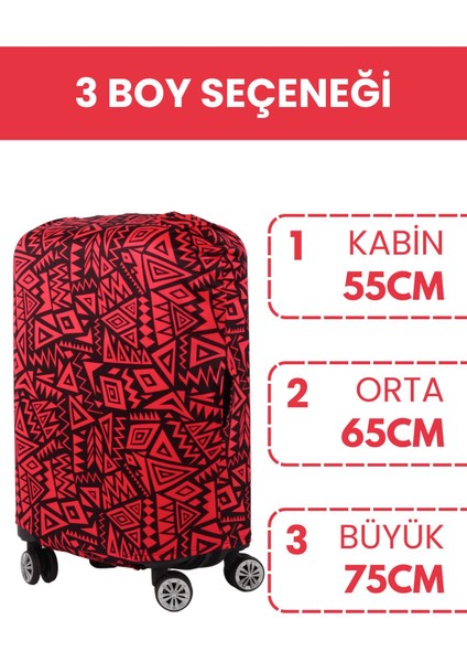 Esnek Likralı Yıkanabilir Dayanıklı Valiz Kılıfı Koruyucu Büyük Orta Küçük Boy Geometrik Desenli fiyatları